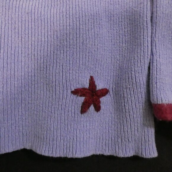 BABY GAP | 3XL - 3 years | Lilac Star Motif Sweater with Burgundy Accents - Picture 8 of 14